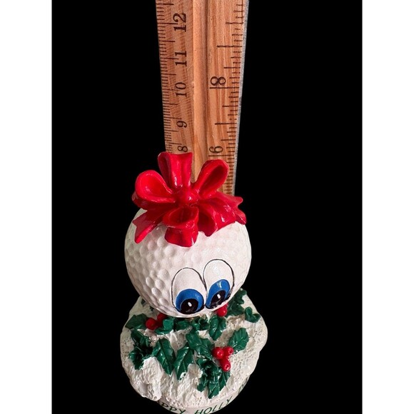Vintage 1993 Enesco Golf Ball Figurine Happy Holly Days Christmas Decor - Picture 7 of 7